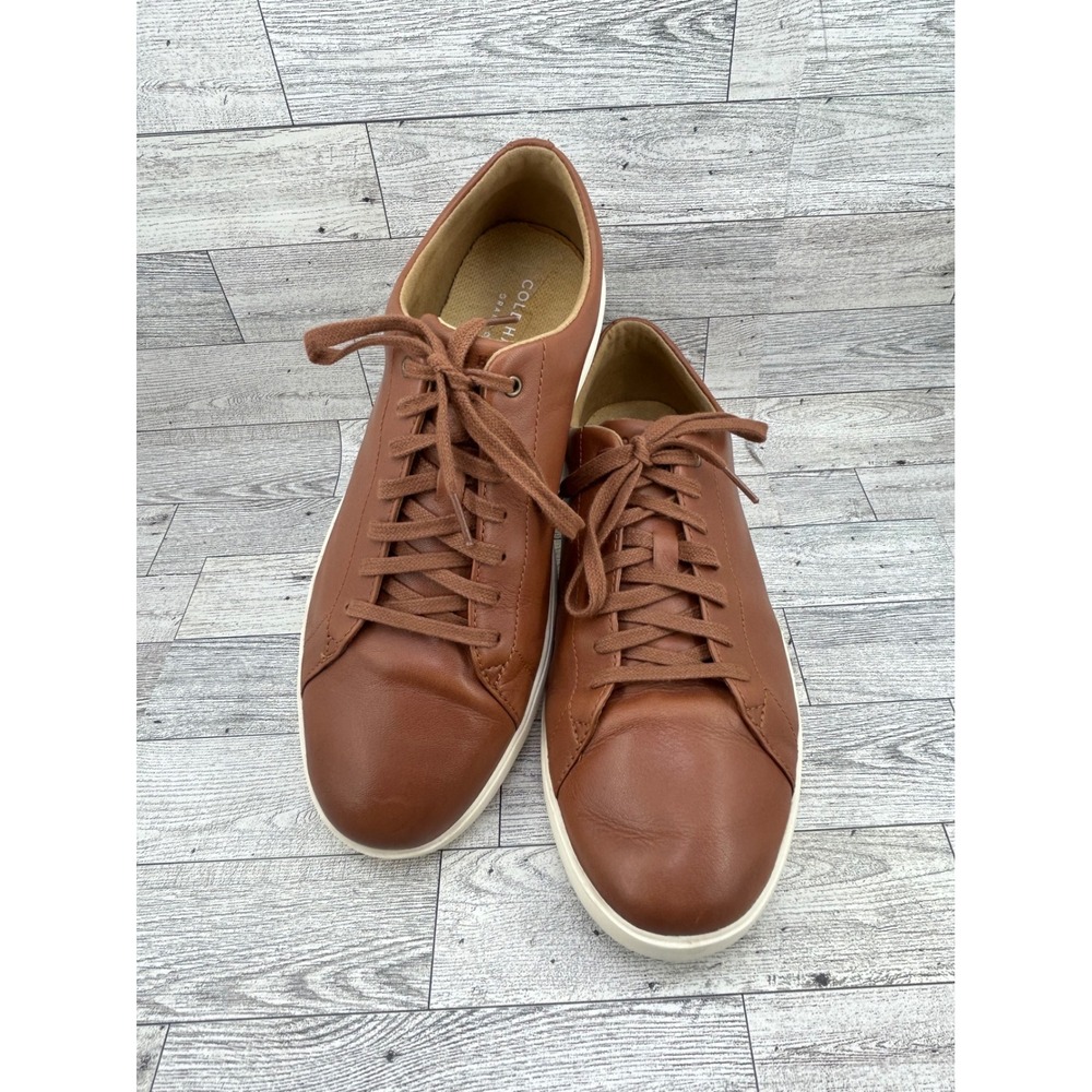 Cole‎ Haan Mens Grand Crosscourt II British Tan Leather Sneakers C26521 Size 10M